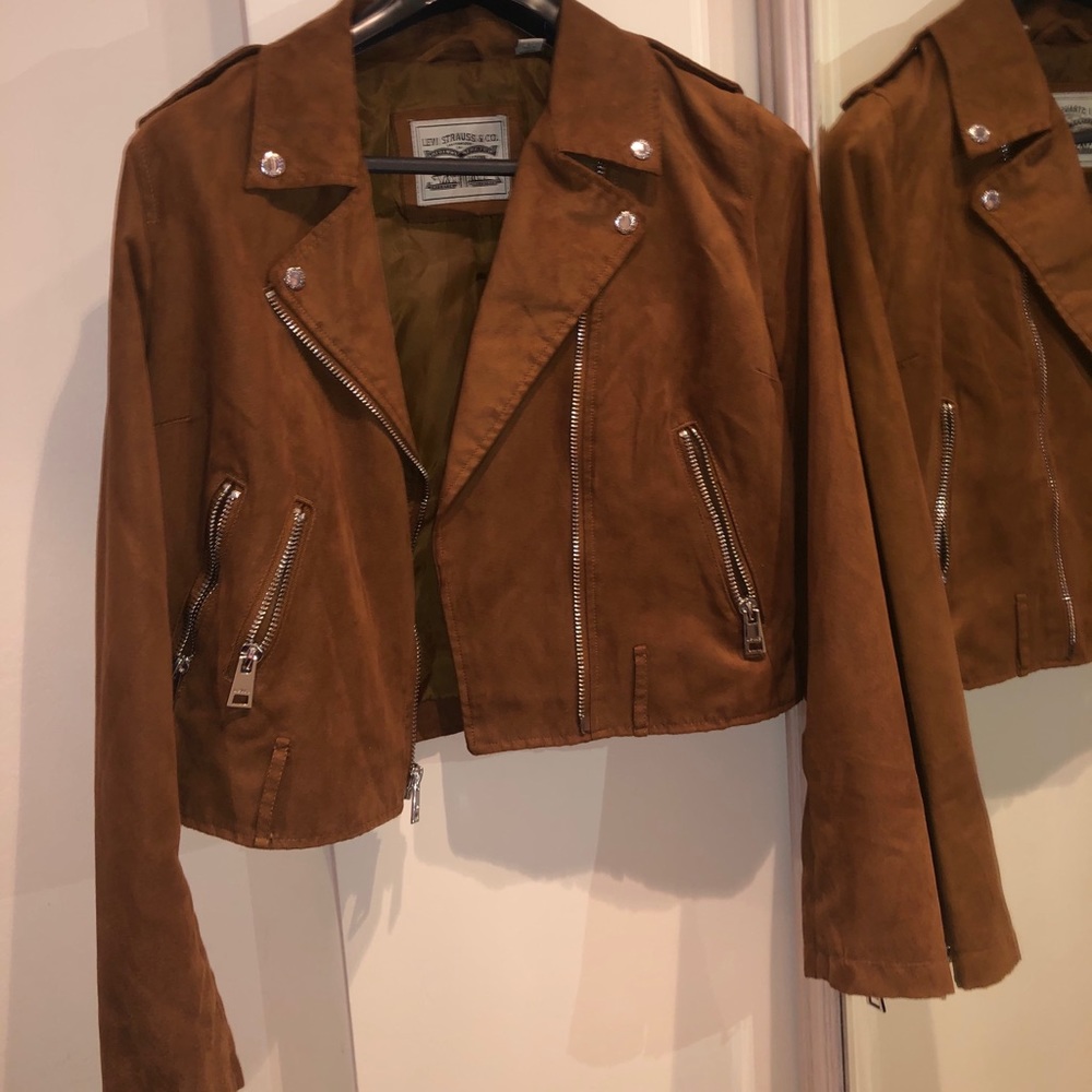 levi’s faux suede moto jacket